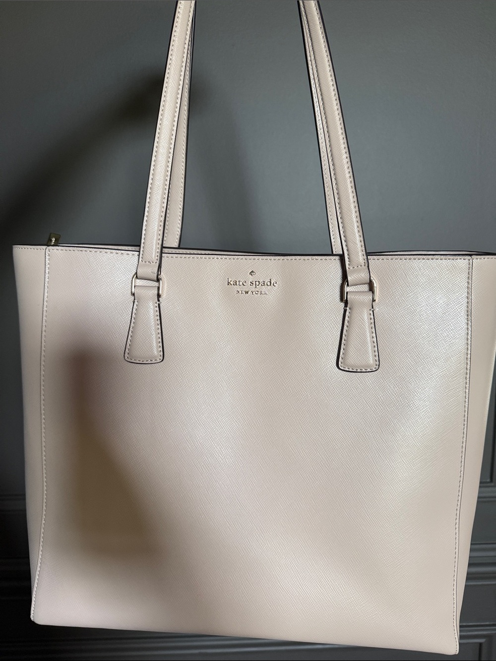 kate spade New York Pale Cream Saffiano Tote